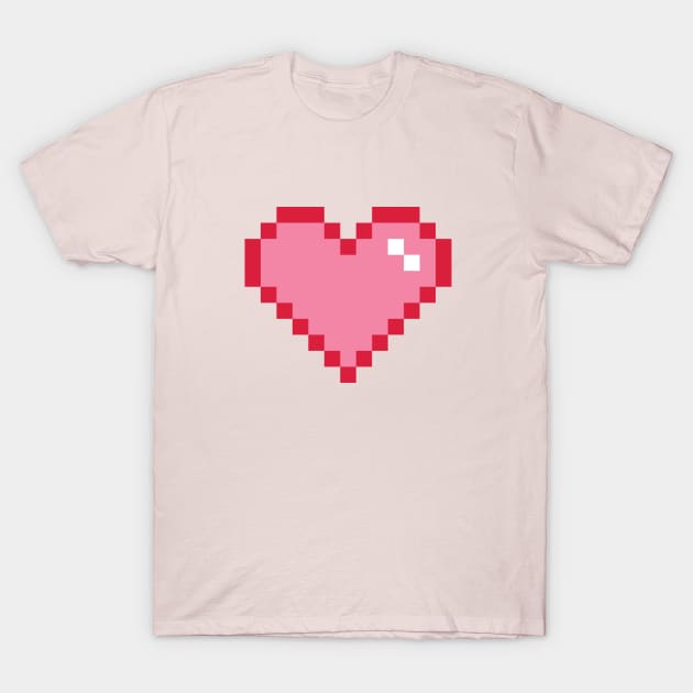 Pixel Heart Love T-Shirt by Michael Moreno